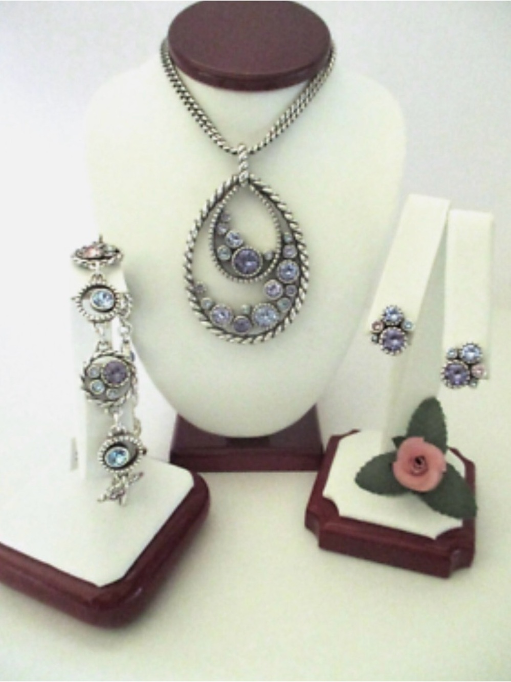 Full Set Brighton Halo Tanzanite Swarovski Crystal - Retired